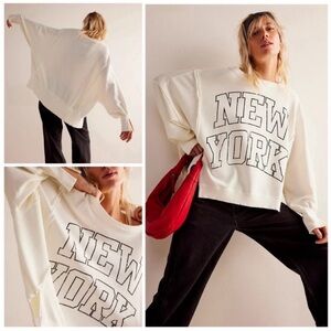GRAPHIC CAMDEN PULLOVER -NEW YORK FREE PEOPLE NWT